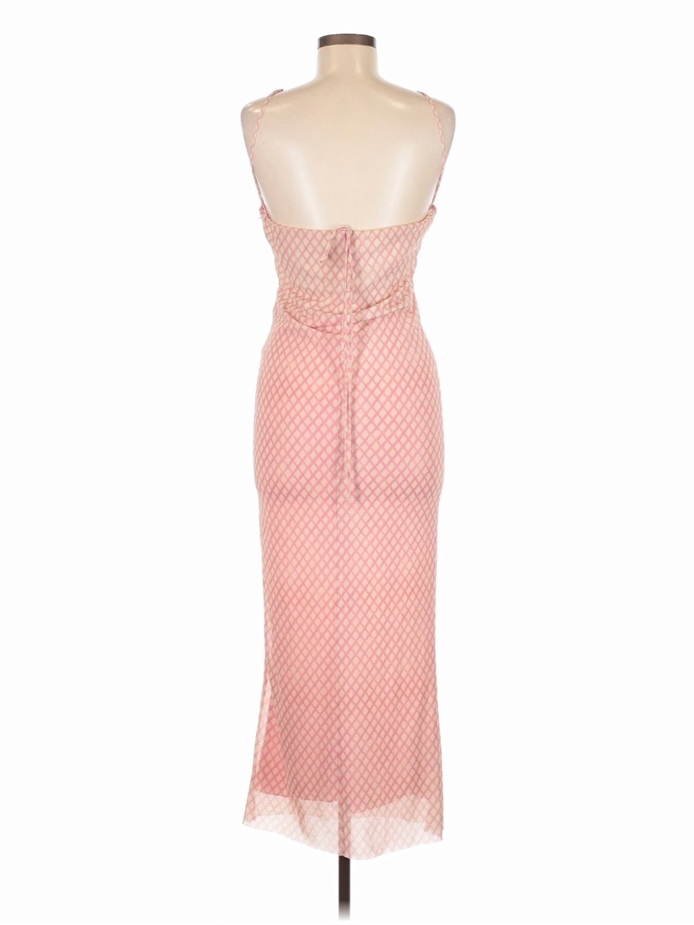 Zara Pink Printed Slip Maxi Dress with Cowl Neck sundress - Picture 2 of 5
